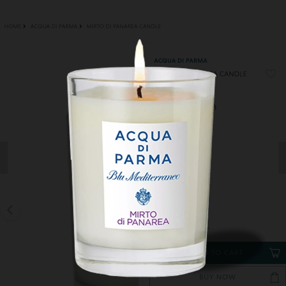 CANDLE/ACQUA di PARMA/MIRTO di PANERA/NEW